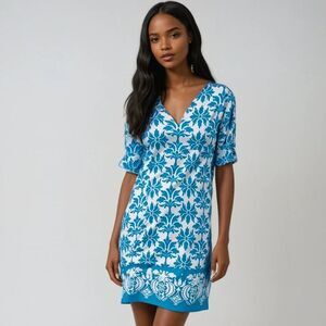 Ann Taylor Blue and White Mini Dress